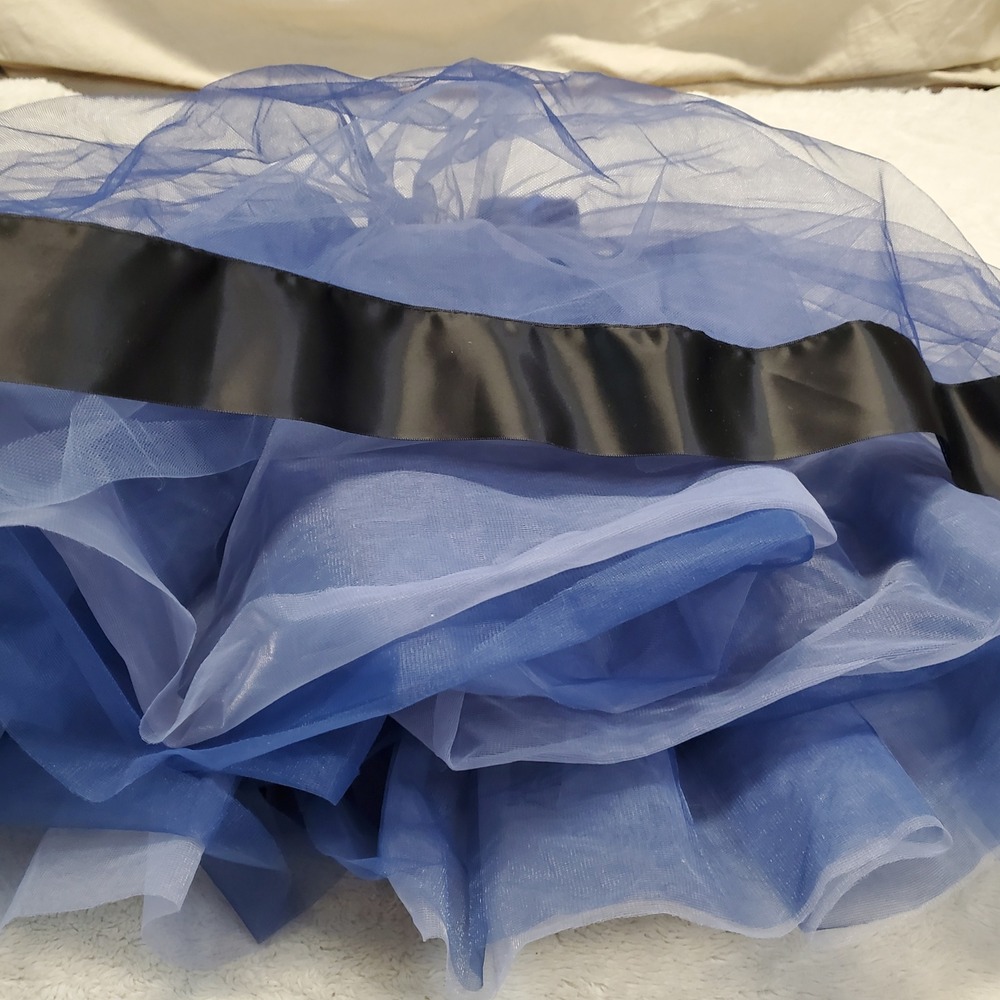 Weissman Navy Blue Black Tulle Ballet Dance Leotard Costume Girl MC 10 12 - Picture 5 of 11